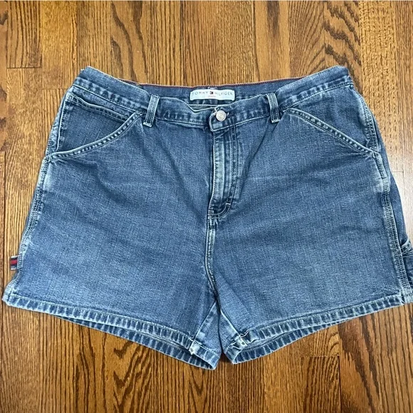 Tommy Hilfiger Vintage‎ Carpenter Denim Shorts Size 16 - Picture 1 of 9
